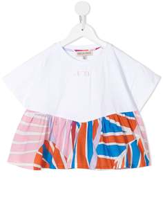 Emilio Pucci Junior футболка с контрастным подолом и логотипом