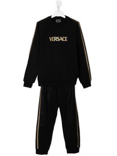 Versace Kids спортивный костюм с вышитым логотипом