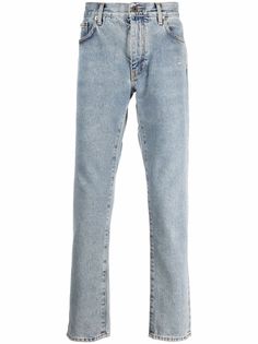 Off-White прямые джинсы с логотипом Cut Here
