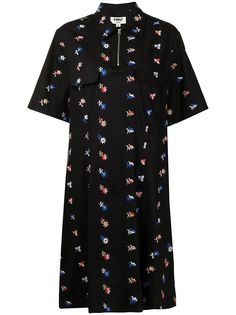 YMC платье-рубашка Harvest с цветочной вышивкой