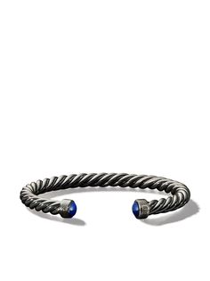 David Yurman браслет-кафф Cable Classic из серебра с лазуритами