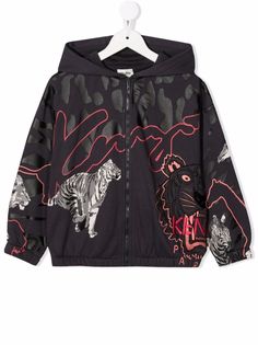 Kenzo Kids бомбер с капюшоном и логотипом