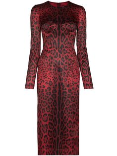 Dolce & Gabbana платье миди с леопардовым принтом
