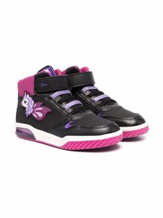 Geox Kids высокие кроссовки с вышивкой