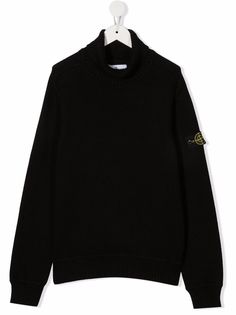 Stone Island Junior джемпер с высоким воротником и логотипом