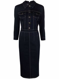 Elisabetta Franchi приталенное джинсовое платье