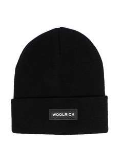 Woolrich Kids шапка бини с нашивкой-логотипом