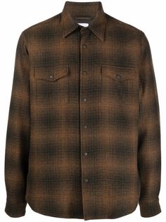 Aspesi клетчатая рубашка с длинными рукавами