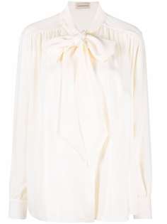 Alexandre Vauthier блузка с бантом и эластичными манжетами
