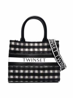 TWINSET Kids сумка-тоут в клетку гингем