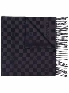 Karl Lagerfeld шарф в шахматную клетку с логотипом