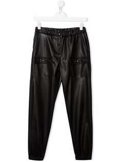 MSGM Kids зауженные брюки из искусственной кожи