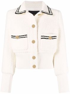 Maje твидовый жакет с отделкой в полоску