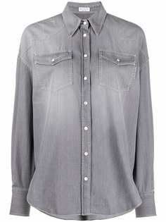 Brunello Cucinelli джинсовая рубашка на кнопках
