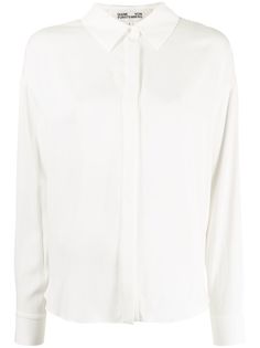 DVF Diane von Furstenberg атласная рубашка Leanna с длинными рукавами