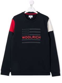 Woolrich Kids толстовка с круглым вырезом и логотипом