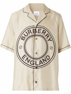 Burberry рубашка с короткими рукавами и логотипом
