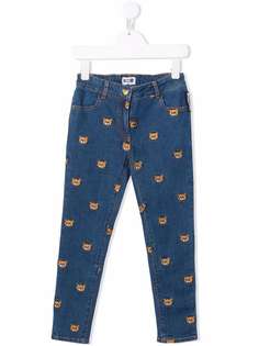 Moschino Kids прямые джинсы с вышитым логотипом