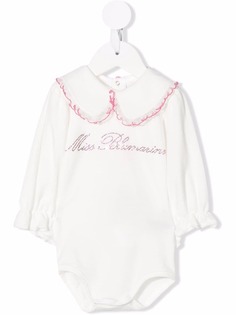 Miss Blumarine боди со стразами и логотипом