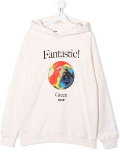 MSGM Kids худи оверсайз с принтом