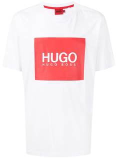 HUGO футболка в стиле колор-блок с логотипом