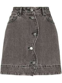 GANNI джинсовая юбка мини с фестонами