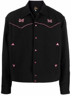 Needles куртка-рубашка с вышитым логотипом и эффектом металлик