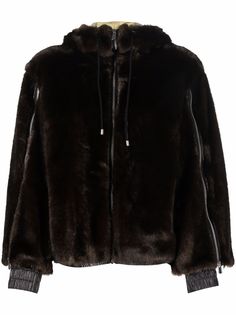 PINKO шуба из искусственного меха с капюшоном