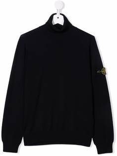 Stone Island Junior джемпер с нашивкой-логотипом и высоким воротником