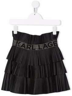 Karl Lagerfeld Kids плиссированная юбка с логотипом