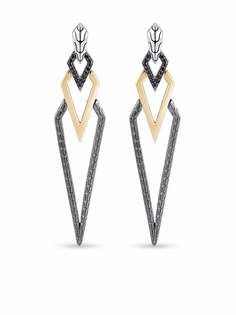 John Hardy серьги Tiga Classic Chain из золота и серебра с сапфирами и шпинелью