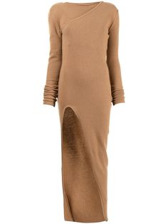 Rick Owens трикотажное платье макси с разрезом