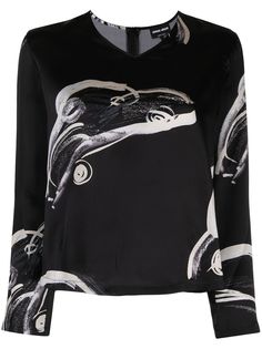 Giorgio Armani шелковая блузка с абстрактным принтом