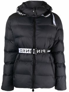 Pinko пуховик с поясом из коллаборации с Invicta