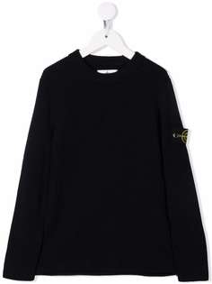 Stone Island Junior шерстяной джемпер с нашивкой-логотипом