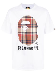 A BATHING APE® футболка с логотипом в клетку Bape