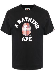 A BATHING APE® футболка с логотипом в клетку Bape