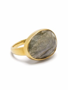 PIPPA SMALL кольцо Large Greek из желтого золота с лабрадоритом