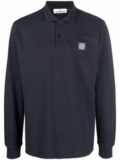 Stone Island рубашка поло с нашивкой-логотипом