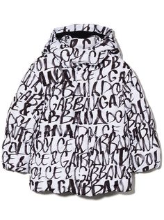 Dolce & Gabbana Kids пуховик с принтом граффити