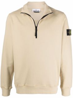 Stone Island толстовка с нашивкой Compass и воротником на молнии