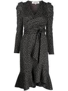 DVF Diane von Furstenberg платье с запахом и леопардовым принтом