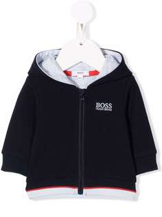 BOSS Kidswear флисовое худи с логотипом
