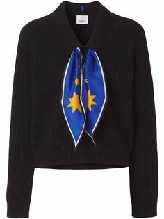 Burberry шерстяной джемпер с шарфом