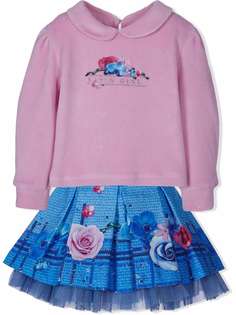 Lapin House комплект из толстовки и юбки с цветочным принтом