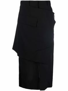 sacai юбка-карандаш асимметричного кроя