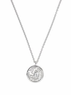 Tom Wood короткое серебряное колье Coin Pendant Angel