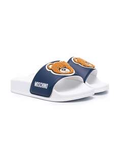 Moschino Kids шлепанцы с нашивкой Teddy Bear