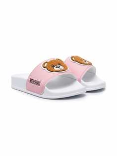 Moschino Kids шлепанцы с нашивкой Teddy Bear