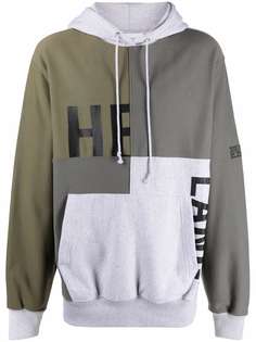 Helmut Lang худи в технике пэчворк с логотипом